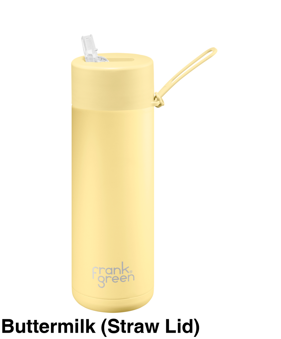 Frank Green 20Oz (595Ml) Stainless Steel Ceramic Reusable Straw Bottle Buttermilk