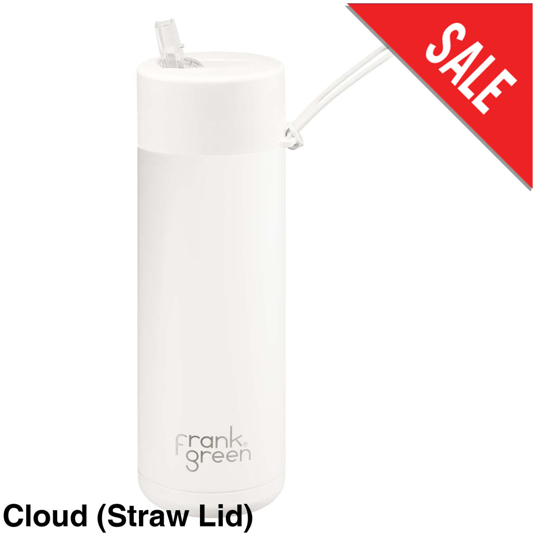 Frank Green 20Oz (595Ml) Stainless Steel Ceramic Reusable Straw Bottle Cloud