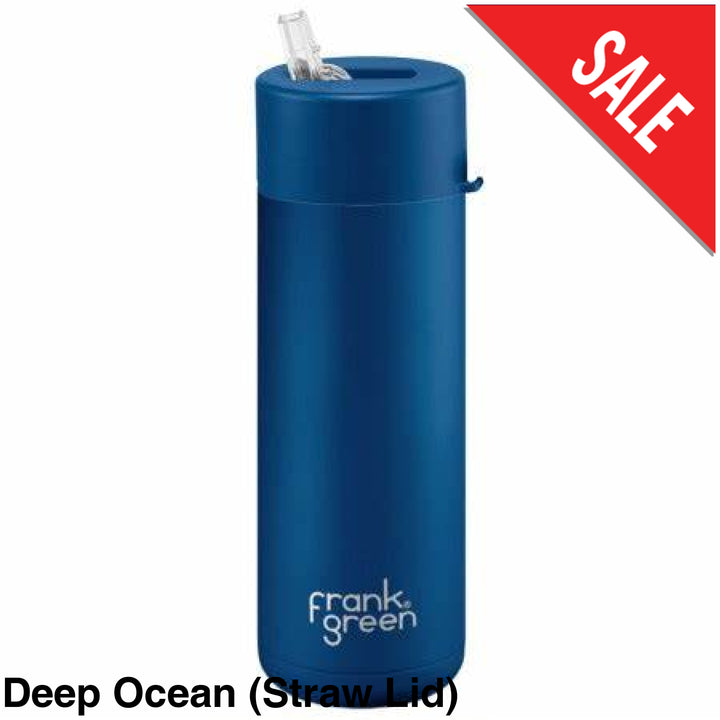 Frank Green 20Oz (595Ml) Stainless Steel Ceramic Reusable Straw Bottle Deep Ocean