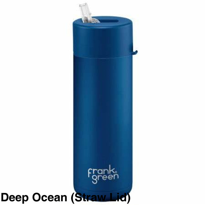 Frank Green 20Oz (595Ml) Stainless Steel Ceramic Reusable Straw Bottle Deep Ocean