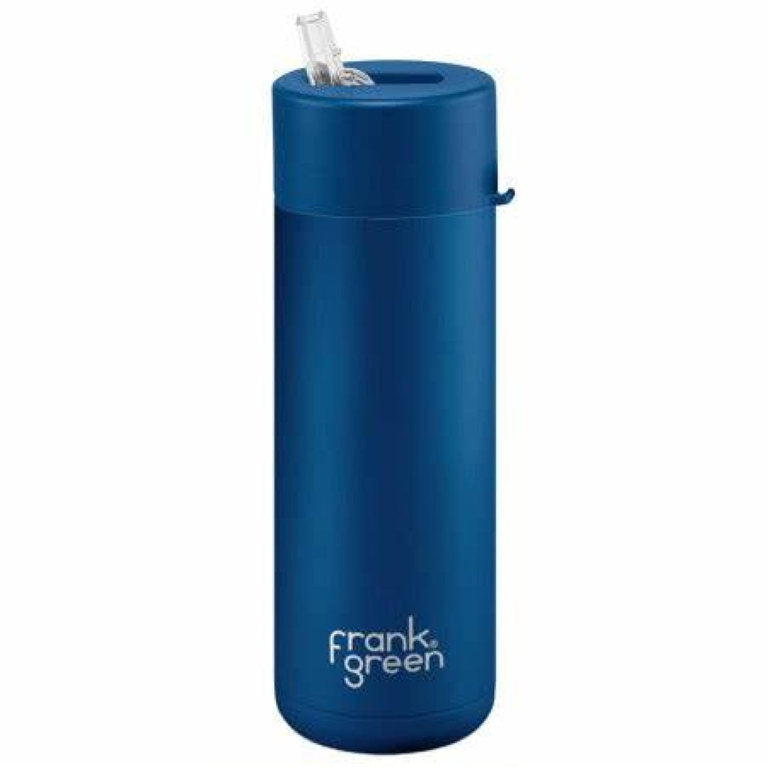 Frank Green 20Oz (595Ml) Stainless Steel Ceramic Reusable Straw Bottle Deep Ocean