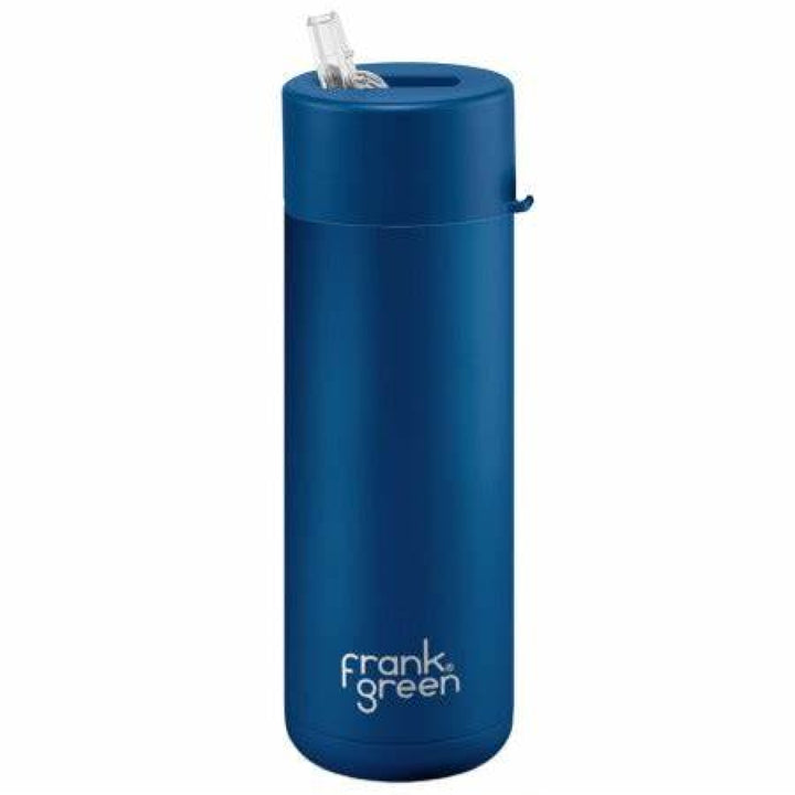 Frank Green 20Oz (595Ml) Stainless Steel Ceramic Reusable Straw Bottle Deep Ocean