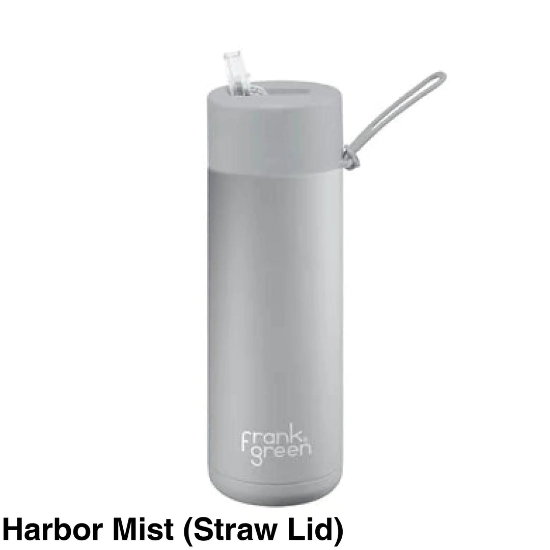 Frank Green 20Oz (595Ml) Stainless Steel Ceramic Reusable Straw Bottle Harbor Mist