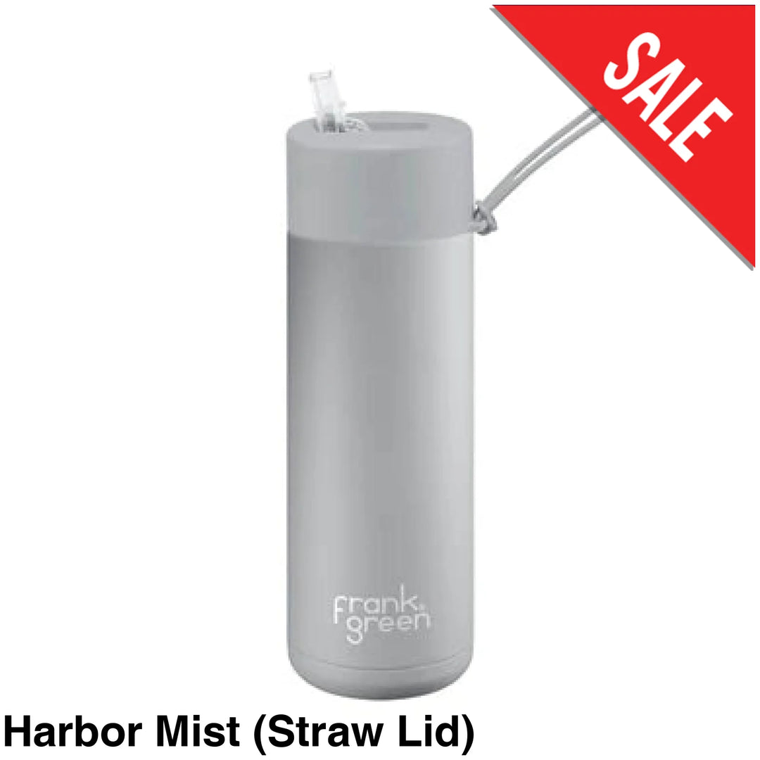 Frank Green 20Oz (595Ml) Stainless Steel Ceramic Reusable Straw Bottle Harbor Mist