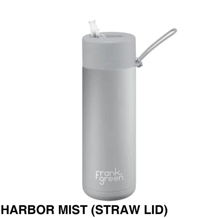 Frank Green 20Oz (595Ml) Stainless Steel Ceramic Reusable Straw Bottle Harbor Mist