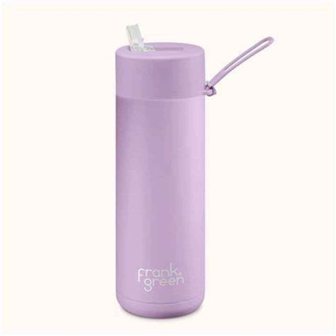 Frank Green 20Oz (595Ml) Stainless Steel Ceramic Reusable Straw Bottle Lilac Haze
