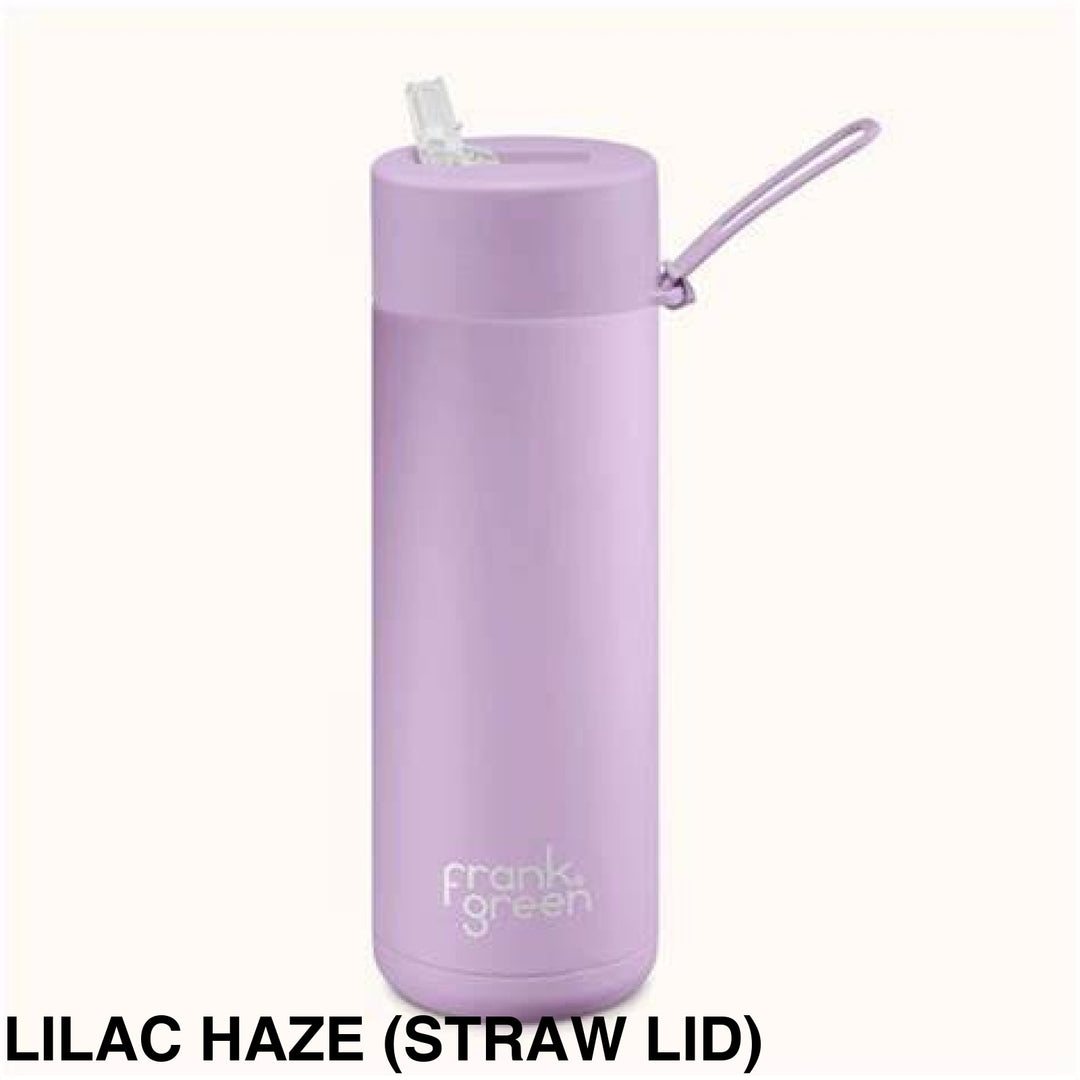 Frank Green 20Oz (595Ml) Stainless Steel Ceramic Reusable Straw Bottle Lilac Haze