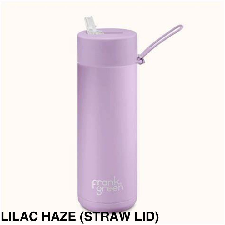 Frank Green 20Oz (595Ml) Stainless Steel Ceramic Reusable Straw Bottle Lilac Haze