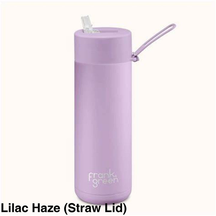 Frank Green 20Oz (595Ml) Stainless Steel Ceramic Reusable Straw Bottle Lilac Haze