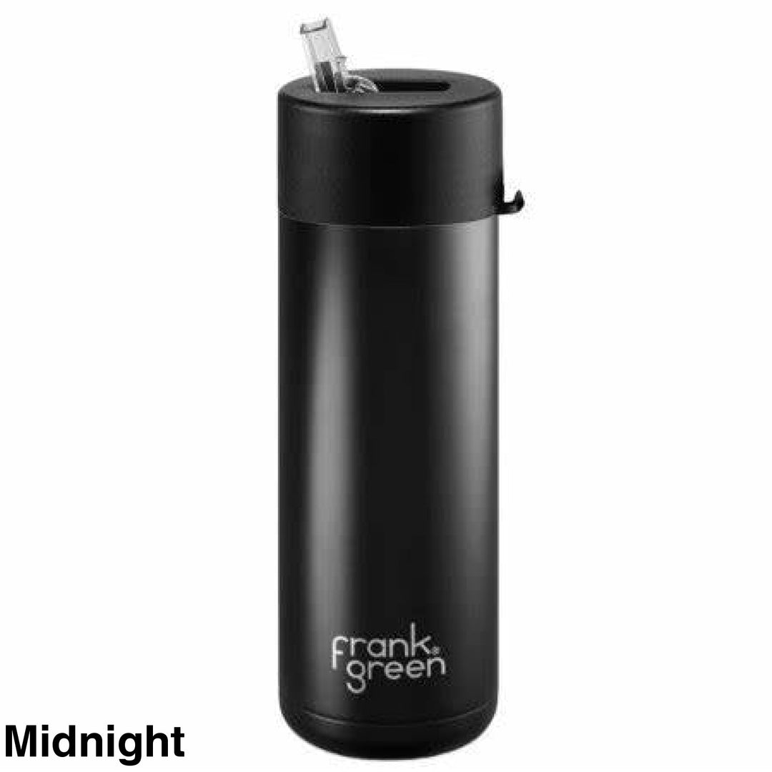Frank Green 20Oz (595Ml) Stainless Steel Ceramic Reusable Straw Bottle Midnight