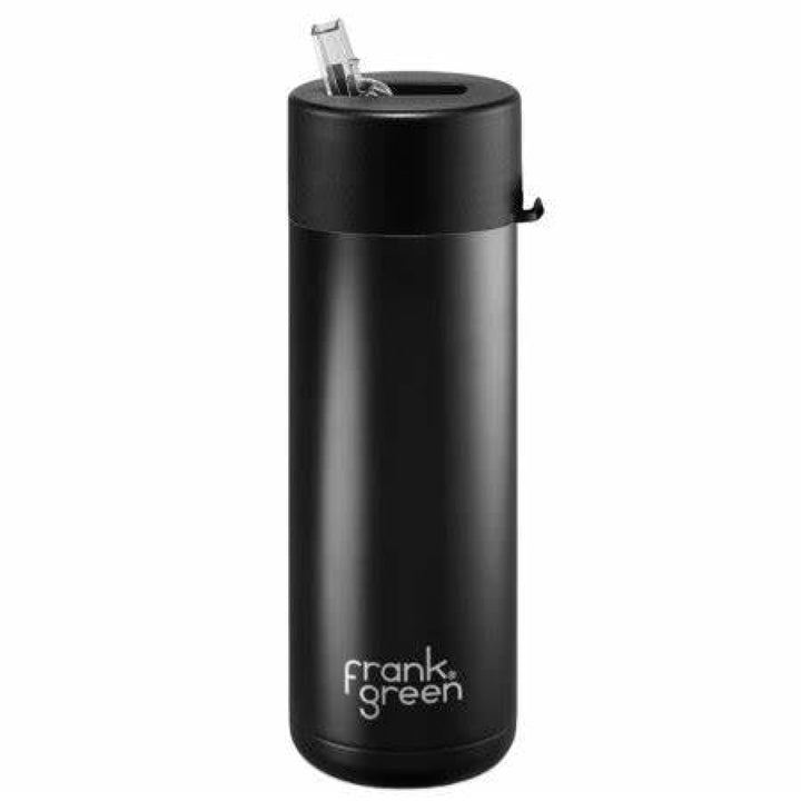 Frank Green 20Oz (595Ml) Stainless Steel Ceramic Reusable Straw Bottle Midnight