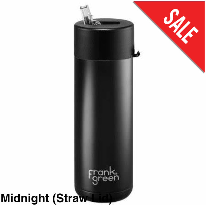 Frank Green 20Oz (595Ml) Stainless Steel Ceramic Reusable Straw Bottle Midnight
