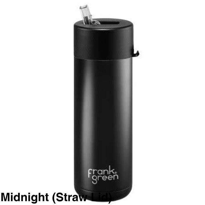 Frank Green 20Oz (595Ml) Stainless Steel Ceramic Reusable Straw Bottle Midnight