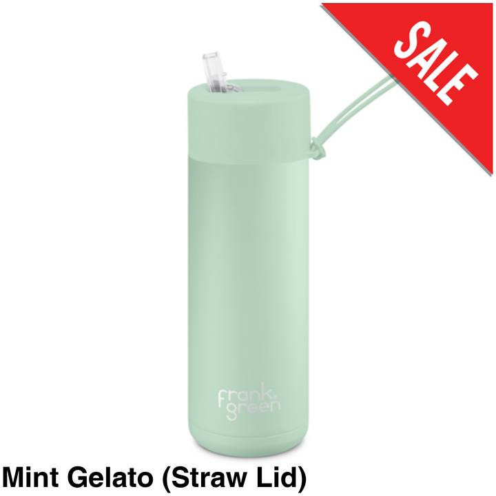 Frank Green 20Oz (595Ml) Stainless Steel Ceramic Reusable Straw Bottle Mint Gelato