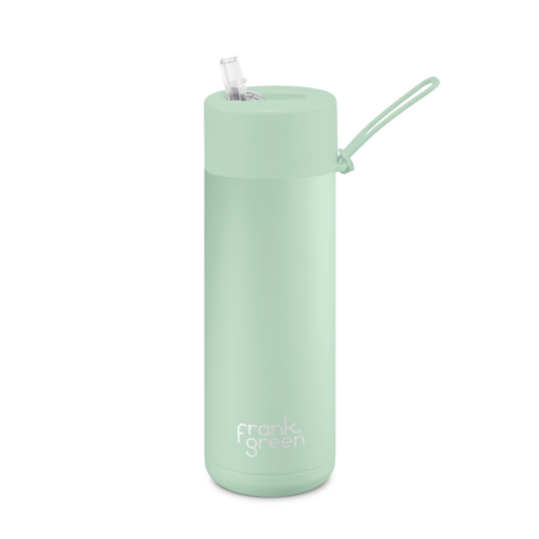 Frank Green 20Oz (595Ml) Stainless Steel Ceramic Reusable Straw Bottle Mint Gelato