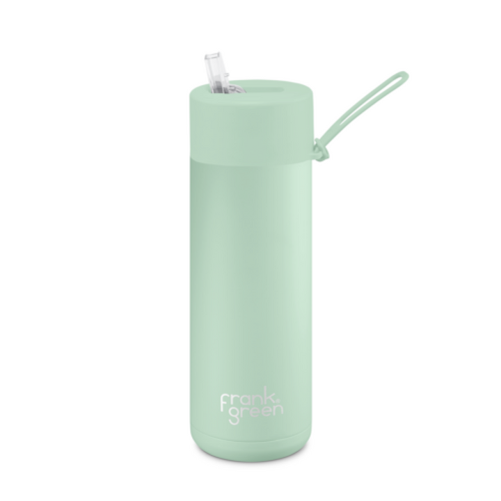 Frank Green 20Oz (595Ml) Stainless Steel Ceramic Reusable Straw Bottle Mint Gelato