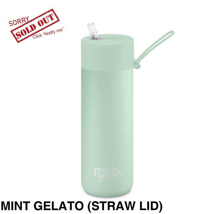Frank Green 20Oz (595Ml) Stainless Steel Ceramic Reusable Straw Bottle Mint Gelato