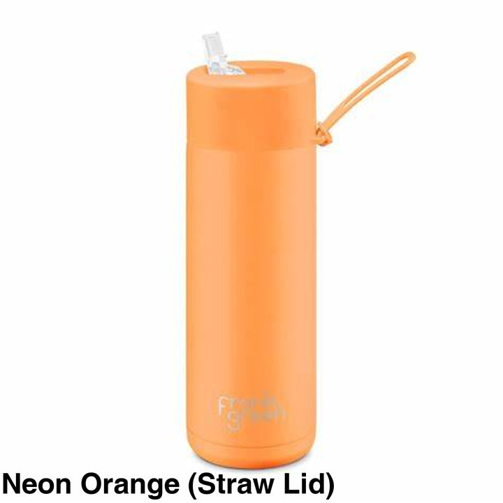 Frank Green 20Oz (595Ml) Stainless Steel Ceramic Reusable Straw Bottle Neon Orange