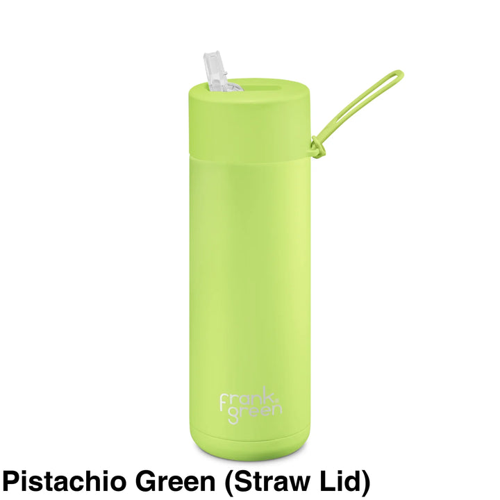 Frank Green 20Oz (595Ml) Stainless Steel Ceramic Reusable Straw Bottle Pistachio (Limited Edition)