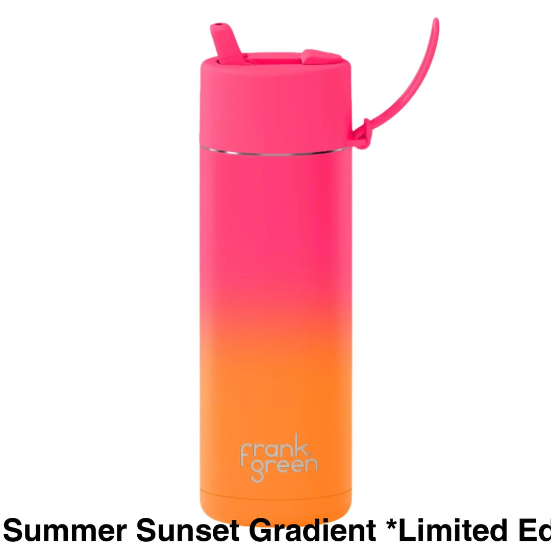 Frank Green 20Oz (595Ml) Stainless Steel Ceramic Reusable Straw Bottle Summer Sunset Gradient