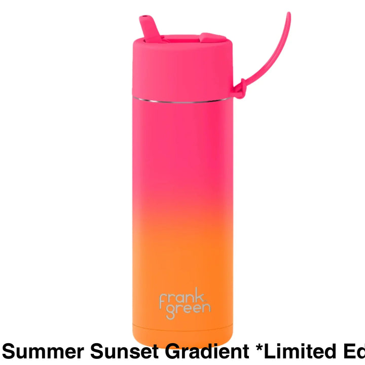Frank Green 20Oz (595Ml) Stainless Steel Ceramic Reusable Straw Bottle Summer Sunset Gradient