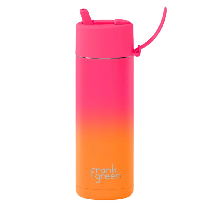Frank Green 20Oz (595Ml) Stainless Steel Ceramic Reusable Straw Bottle Summer Sunset Gradient