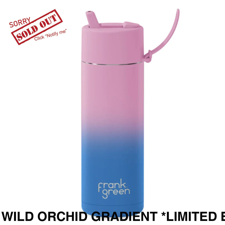 Frank Green 20Oz (595Ml) Stainless Steel Ceramic Reusable Straw Bottle Wild Orchid Gradient