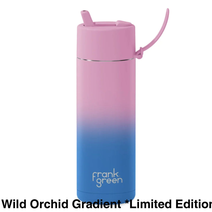 Frank Green 20Oz (595Ml) Stainless Steel Ceramic Reusable Straw Bottle Wild Orchid Gradient