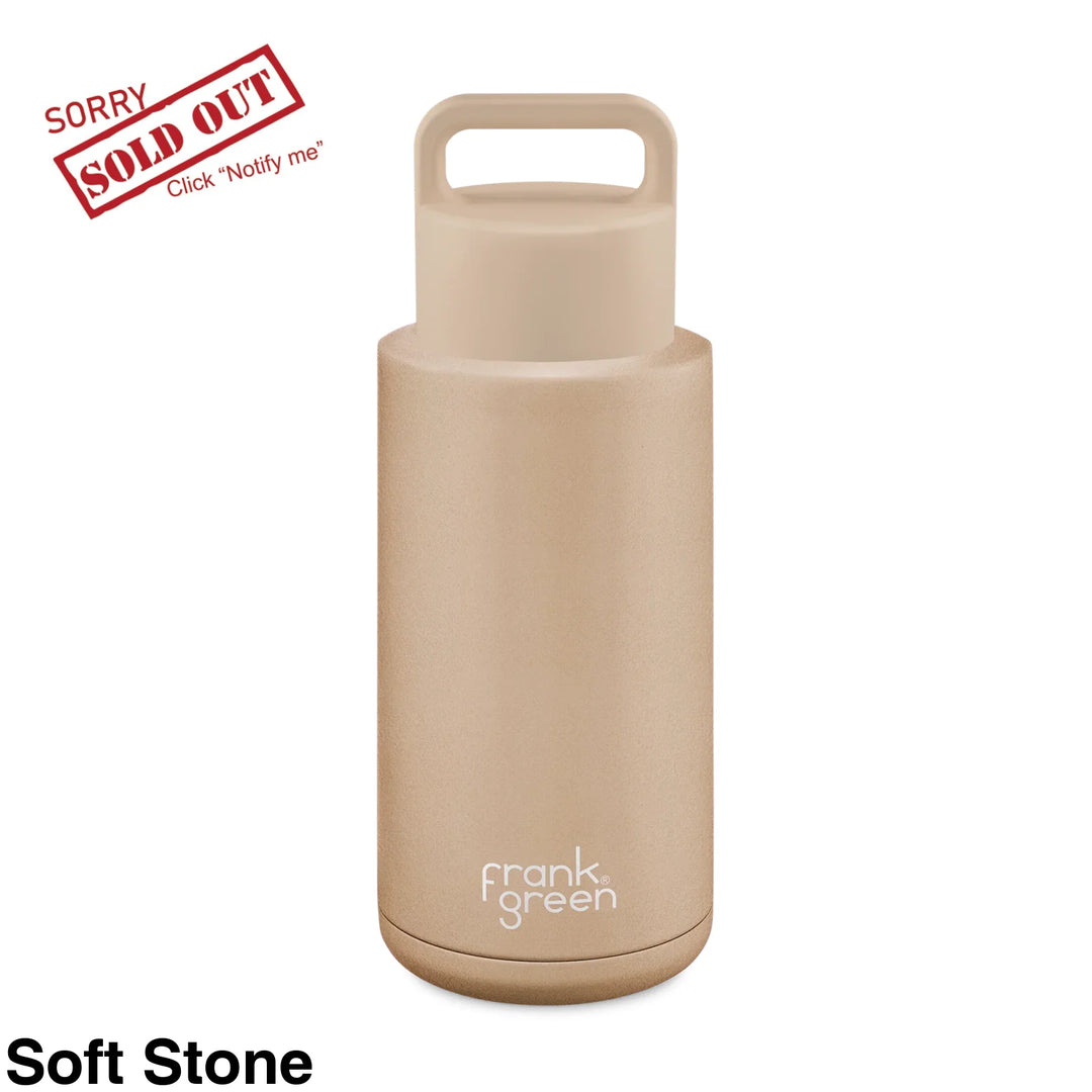Frank Green 34Oz (1L) Reusable Ceramic Bottle Grip Lid (With Finish) Soft Stone
