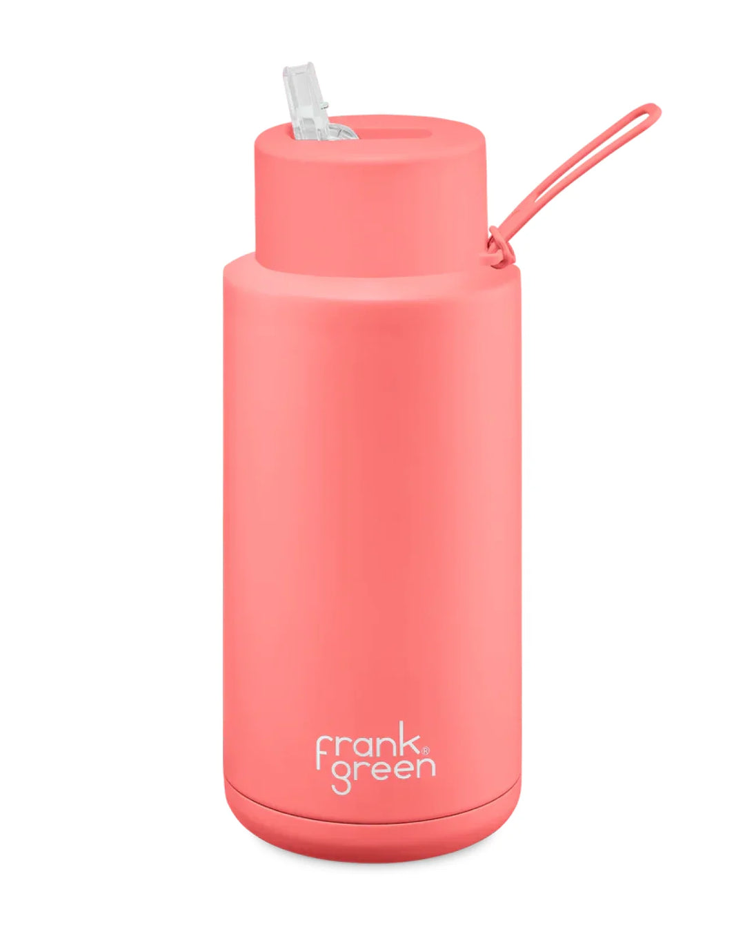 Frank Green 34Oz (1L) Stainless Steel Ceramic Reusable Straw Bottle Sweet Peach