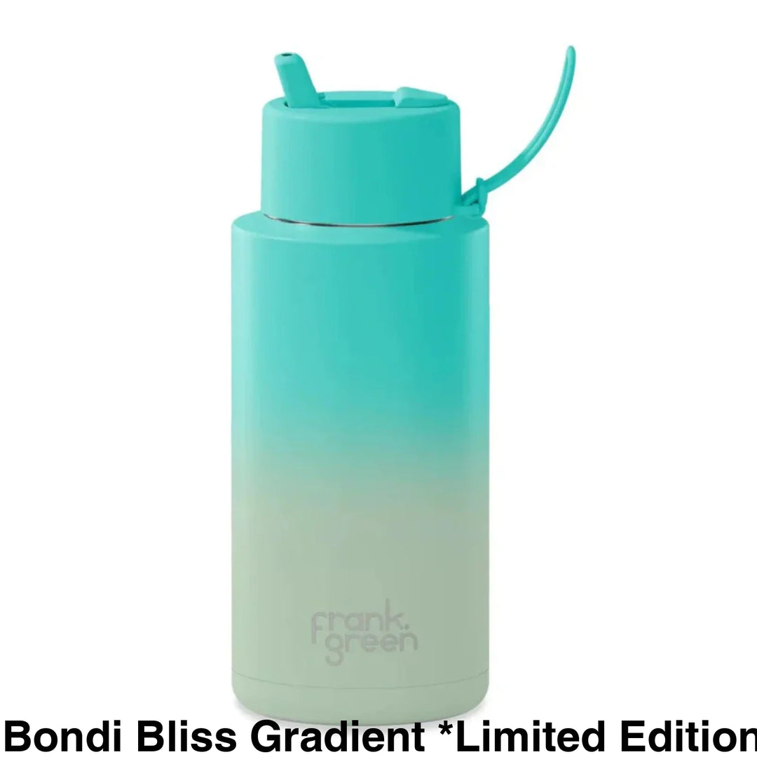 Frank Green 34Oz (1L) Stainless Steel Ceramic Reusable Straw Bottle Bondi Bliss Gradient *Limited