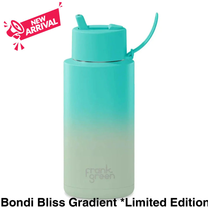 Frank Green 34Oz (1L) Stainless Steel Ceramic Reusable Straw Bottle Bondi Bliss Gradient *Limited