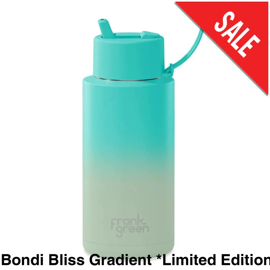 Frank Green 34Oz (1L) Stainless Steel Ceramic Reusable Straw Bottle Bondi Bliss Gradient *Limited