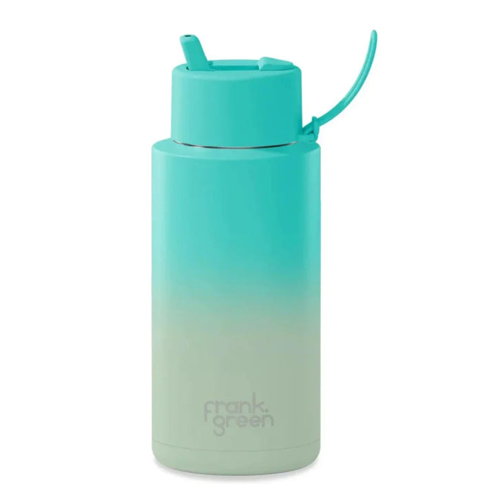 Frank Green 34Oz (1L) Stainless Steel Ceramic Reusable Straw Bottle Bondi Bliss Gradient *Limited