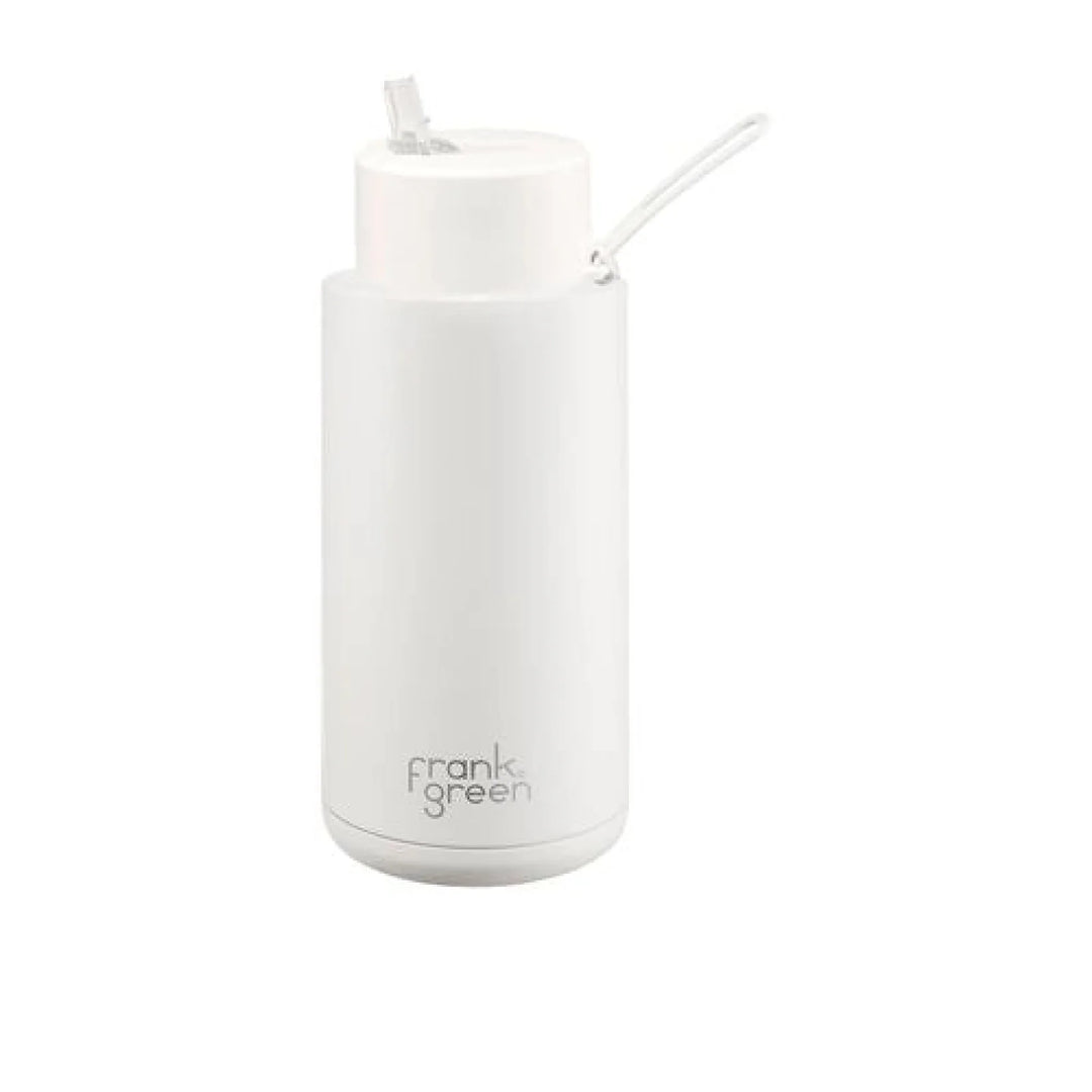 Frank Green 34Oz (1L) Stainless Steel Ceramic Reusable Straw Bottle Cloud