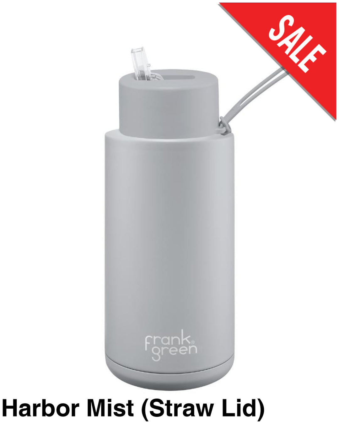 Frank Green 34Oz (1L) Stainless Steel Ceramic Reusable Straw Bottle Harbor Mist