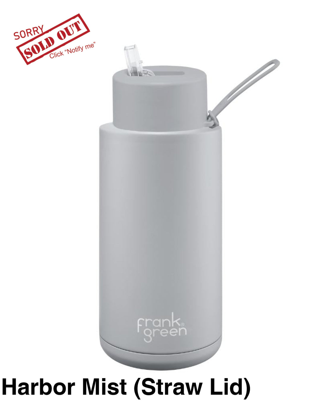 Frank Green 34Oz (1L) Stainless Steel Ceramic Reusable Straw Bottle Harbor Mist