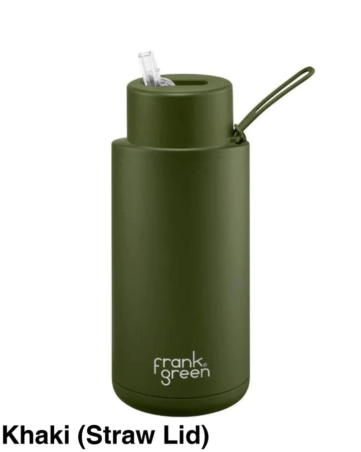 Frank Green 34Oz (1L) Stainless Steel Ceramic Reusable Straw Bottle