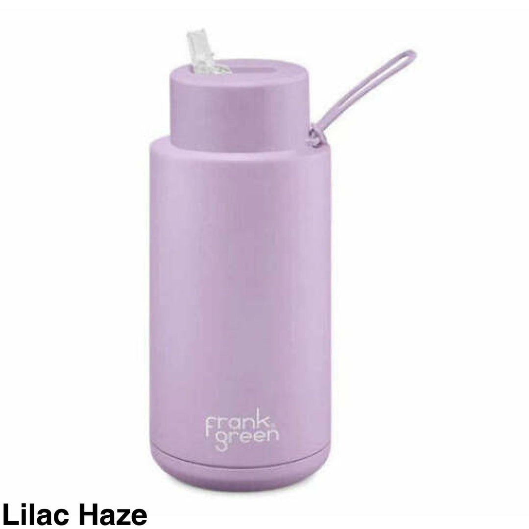 Frank Green 34Oz (1L) Stainless Steel Ceramic Reusable Straw Bottle Lilac Haze
