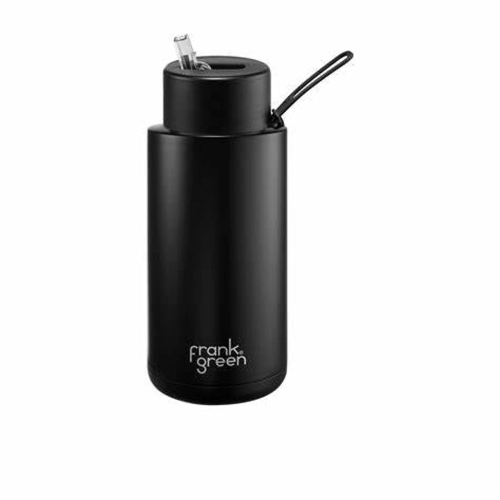 Frank Green 34Oz (1L) Stainless Steel Ceramic Reusable Straw Bottle Midnight