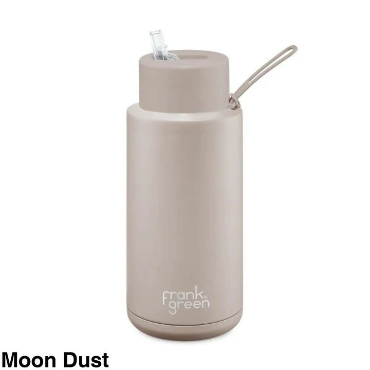 Frank Green 34Oz (1L) Stainless Steel Ceramic Reusable Straw Bottle Moon Dust