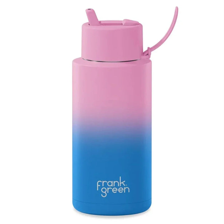Frank Green 34Oz (1L) Stainless Steel Ceramic Reusable Straw Bottle Wild Orchid Gradient *Limited