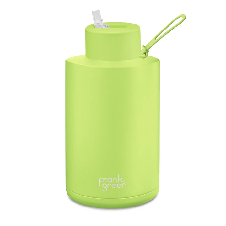 Frank Green 68Oz (2L) Stainless Steel Ceramic Reusable Straw Bottle Pistachio (Limited Edition)