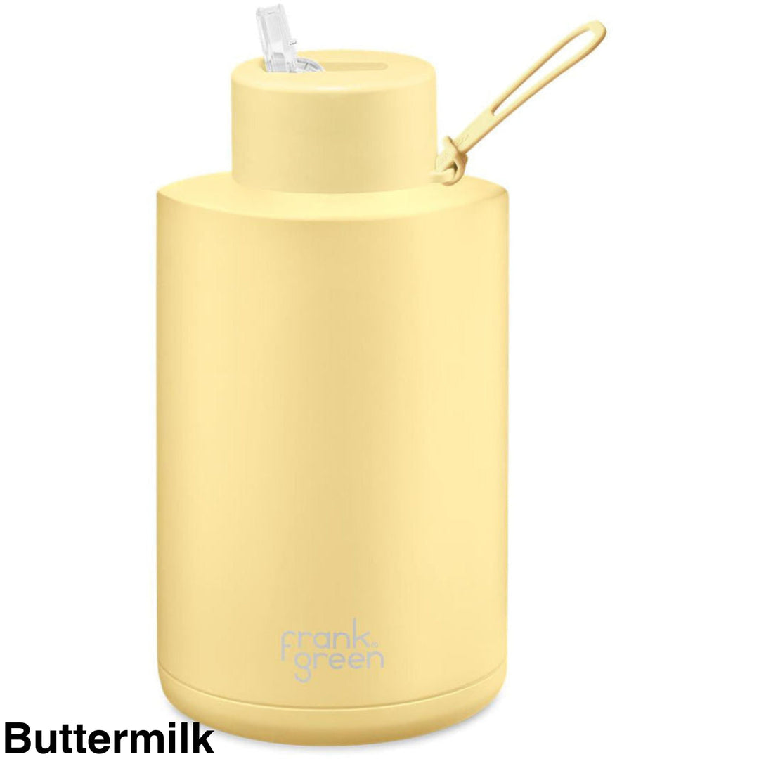 Frank Green 68Oz (2L) Stainless Steel Ceramic Reusable Straw Bottle Buttermilk