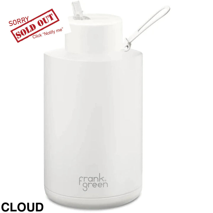 Frank Green 68Oz (2L) Stainless Steel Ceramic Reusable Straw Bottle Cloud