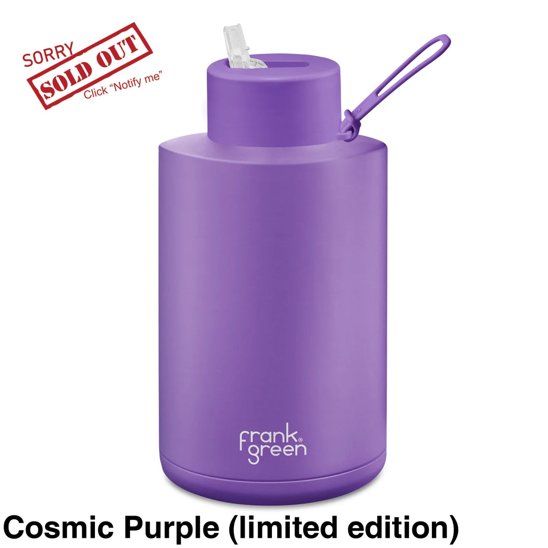 Frank Green 68Oz (2L) Stainless Steel Ceramic Reusable Straw Bottle Cosmic Purple (Limited Edition)