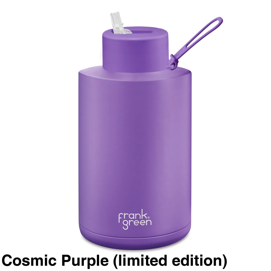 Frank Green 68Oz (2L) Stainless Steel Ceramic Reusable Straw Bottle Cosmic Purple (Limited Edition)