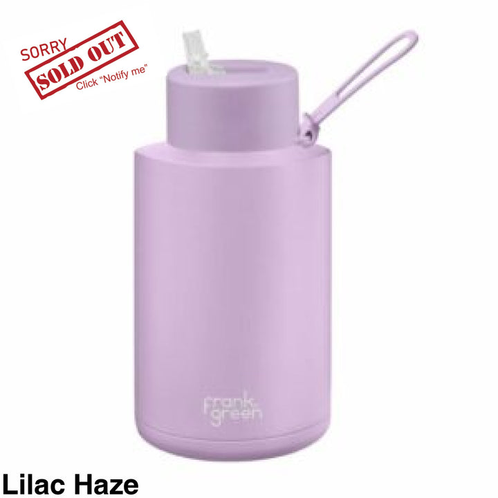 Frank Green 68Oz (2L) Stainless Steel Ceramic Reusable Straw Bottle Lilac Haze