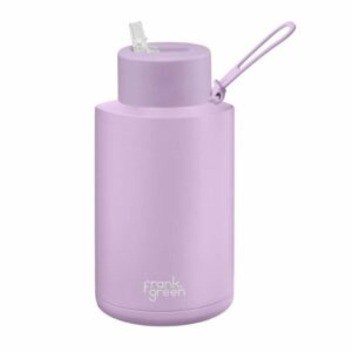 Frank Green 68Oz (2L) Stainless Steel Ceramic Reusable Straw Bottle Lilac Haze