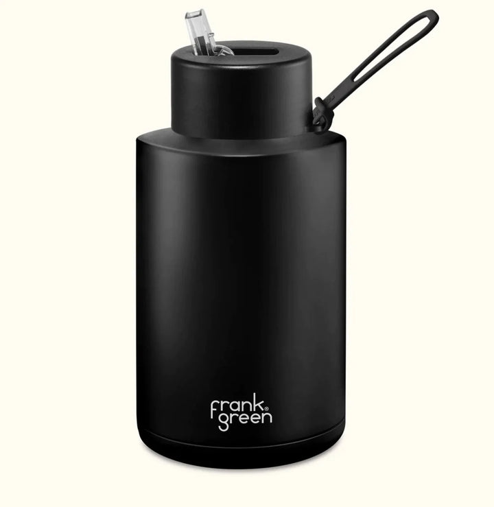 Frank Green 68Oz (2L) Stainless Steel Ceramic Reusable Straw Bottle Midnight